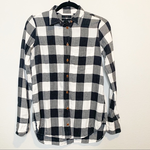 J. Crew Tops - J.Crew Black & White Flannel Boy